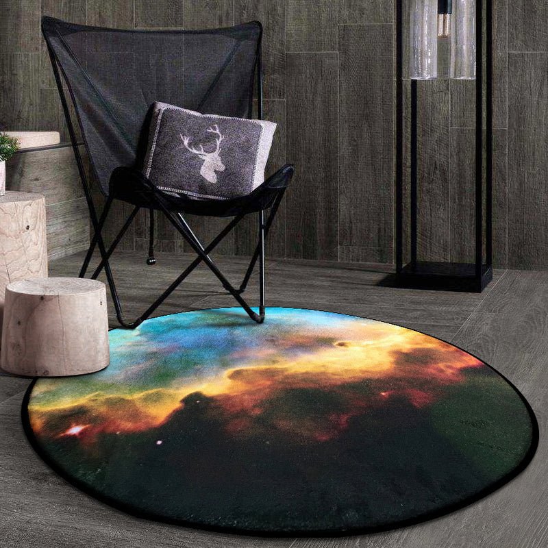 BowLift | Multicolored novelty carpet polyester 3D starry sky rug non-slip machine washable easy care carpet for children