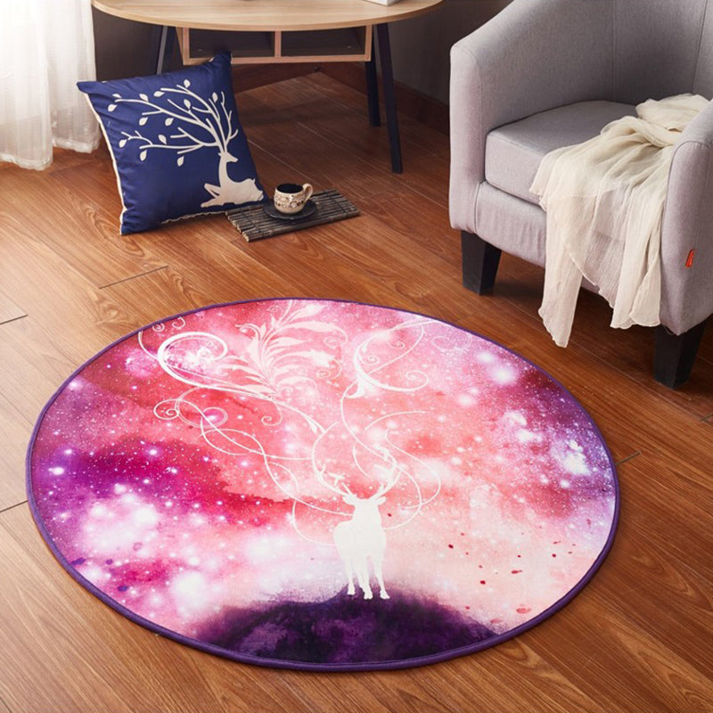 BowLift | Modern 3D Space Print Carpet Multicolored Polypropylene Rug Non-Slip Backing Pet-Friendly Rug for the Room