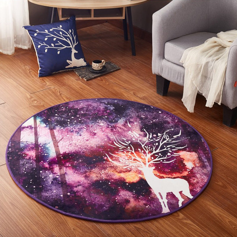 BowLift | Modern 3D Space Print Carpet Multicolored Polypropylene Rug Non-Slip Backing Pet-Friendly Rug for the Room