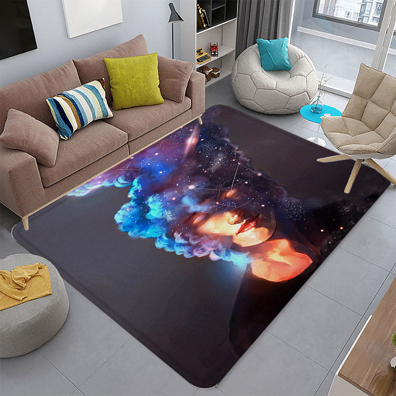 BowLift | Funky Living Room Rug Multicolor Cartoon 3D Print Rug Synthetic Non-Slip Backing Stain Resistant Rug