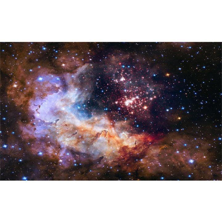 BowLift | Soothing Children's Rug Multicolor 3D Starry Sky Pattern Rug Polypropylene Non-Slip Machine Washable Rug