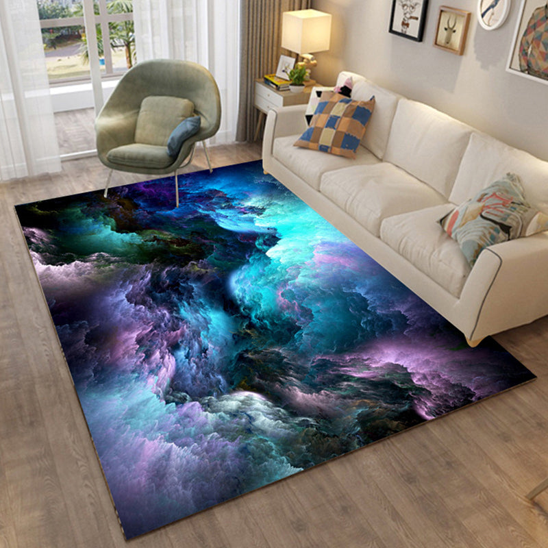 BowLift | Colorful Relaxation Area Rug Cotton Blend Cartoon Pattern Indoor Rug Machine Washable Non-Slip Rug for Décor