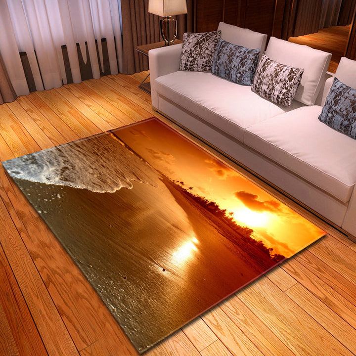 BowLift | Multicolor beach print rug made of polypropylene Trend rug with non-slip backing pet-friendly rug for living room