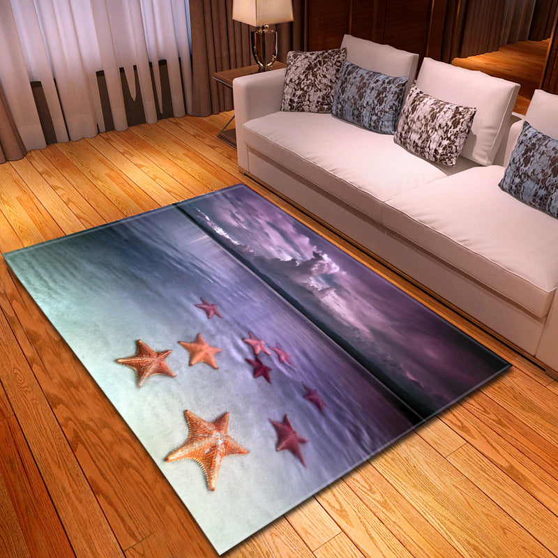 BowLift | Multicolor beach print rug made of polypropylene Trend rug with non-slip backing pet-friendly rug for living room