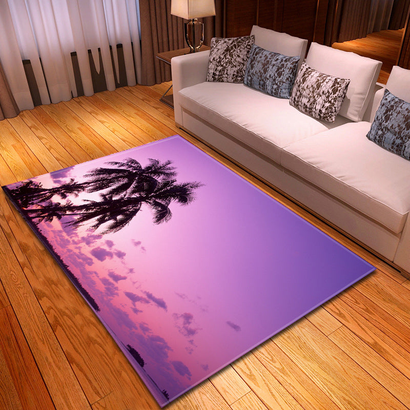 BowLift | Multicolor beach print rug made of polypropylene Trend rug with non-slip backing pet-friendly rug for living room