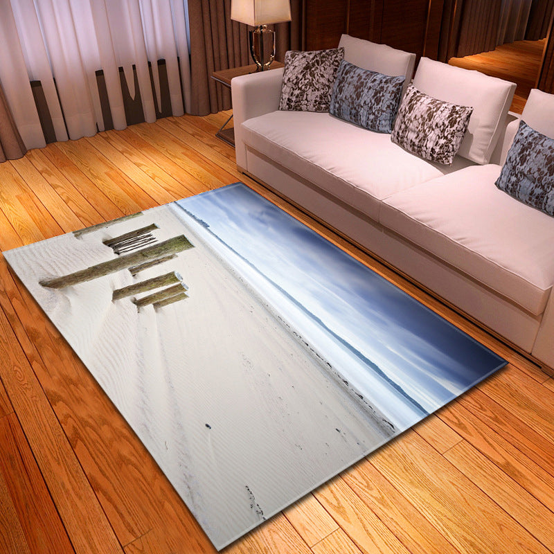 BowLift | Multicolor beach print rug made of polypropylene Trend rug with non-slip backing pet-friendly rug for living room