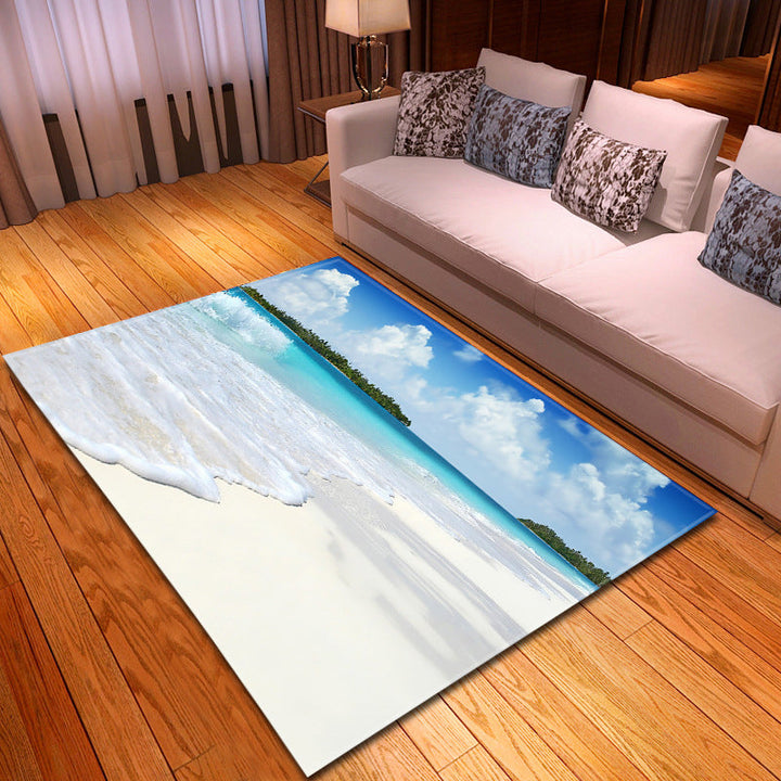 BowLift | Multicolor beach print rug made of polypropylene Trend rug with non-slip backing pet-friendly rug for living room