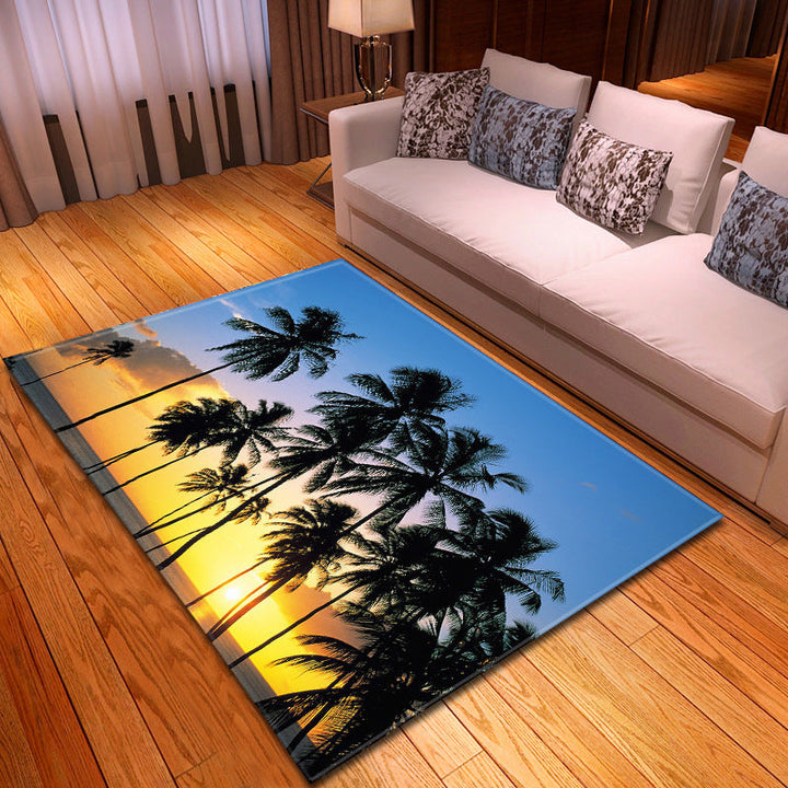 BowLift | Multicolor beach print rug made of polypropylene Trend rug with non-slip backing pet-friendly rug for living room