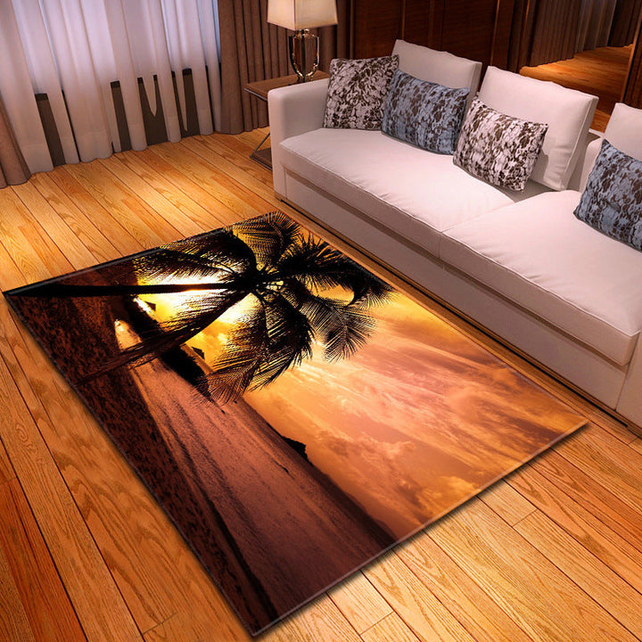 BowLift | Multicolor beach print rug made of polypropylene Trend rug with non-slip backing pet-friendly rug for living room