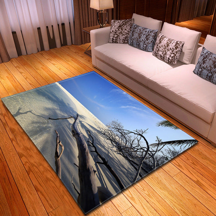 BowLift | Multicolor beach print rug made of polypropylene Trend rug with non-slip backing pet-friendly rug for living room