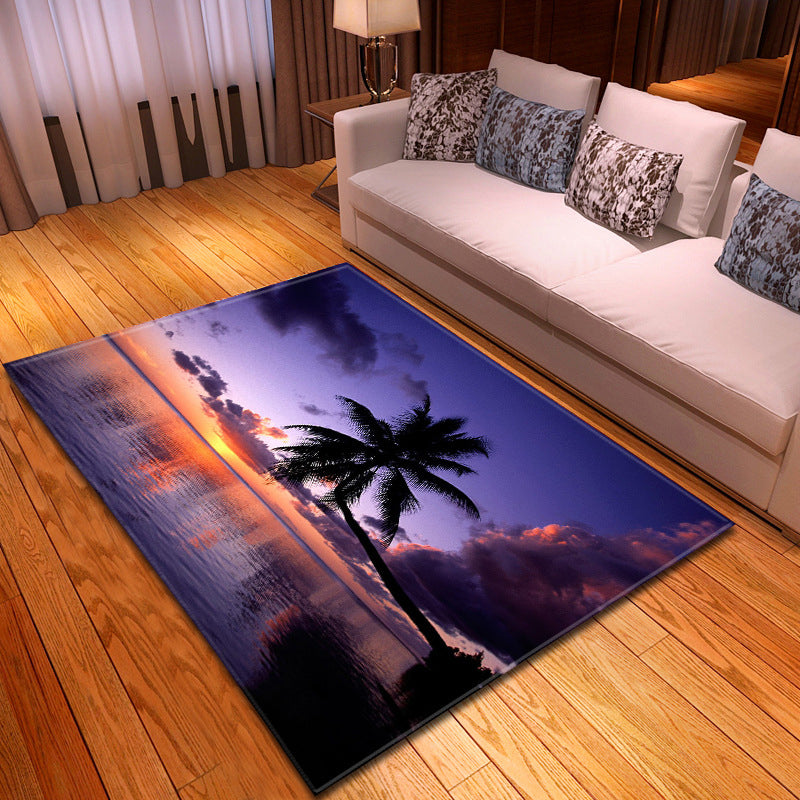 BowLift | Multicolor beach print rug made of polypropylene Trend rug with non-slip backing pet-friendly rug for living room
