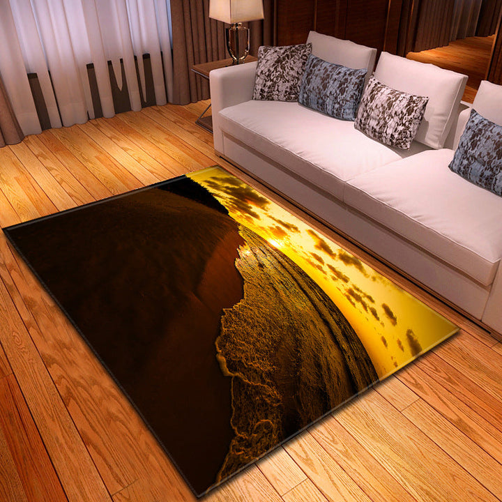 BowLift | Multicolor beach print rug made of polypropylene Trend rug with non-slip backing pet-friendly rug for living room