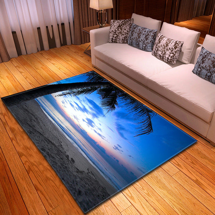 BowLift | Multicolor beach print rug made of polypropylene Trend rug with non-slip backing pet-friendly rug for living room