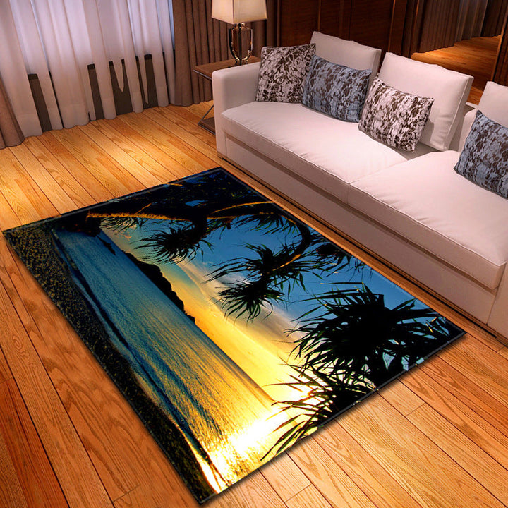 BowLift | Multicolor beach print rug made of polypropylene Trend rug with non-slip backing pet-friendly rug for living room