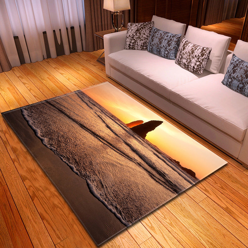 BowLift | Multicolor beach print rug made of polypropylene Trend rug with non-slip backing pet-friendly rug for living room