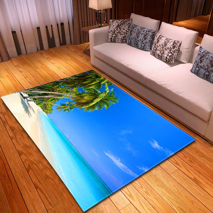 BowLift | Multicolor beach print rug made of polypropylene Trend rug with non-slip backing pet-friendly rug for living room