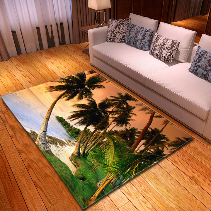BowLift | Multicolor beach print rug made of polypropylene Trend rug with non-slip backing pet-friendly rug for living room