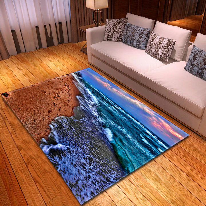 BowLift | Multicolor beach print rug made of polypropylene Trend rug with non-slip backing pet-friendly rug for living room