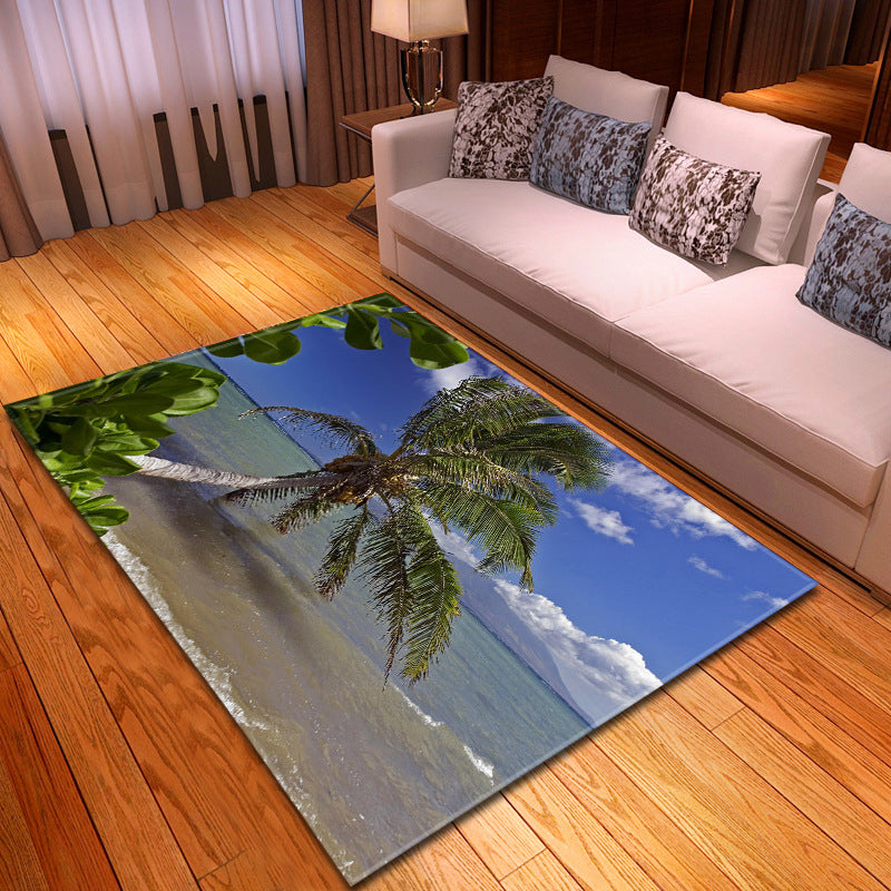 BowLift | Multicolor beach print rug made of polypropylene Trend rug with non-slip backing pet-friendly rug for living room