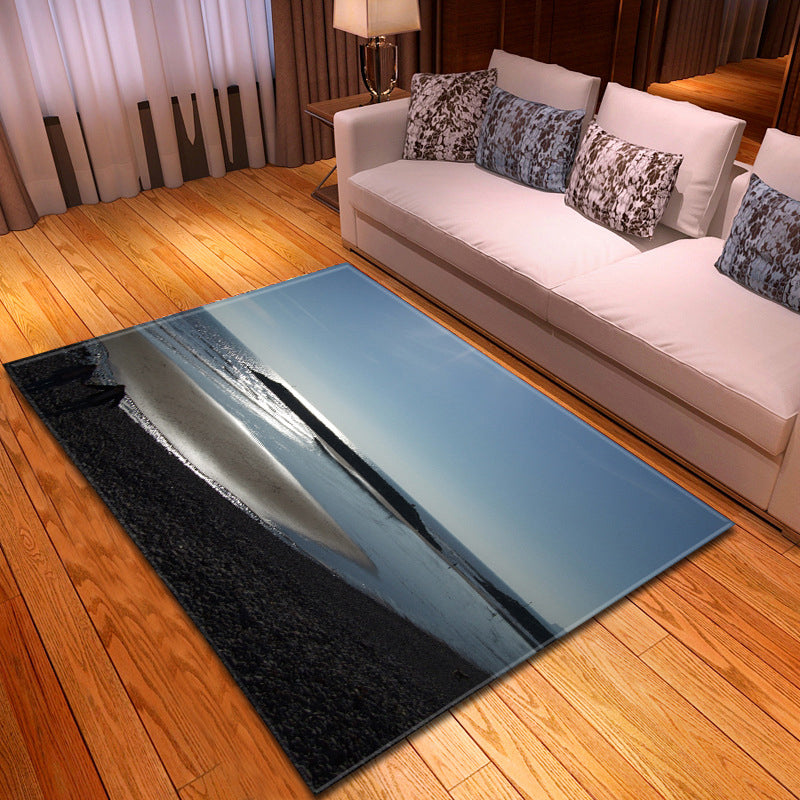 BowLift | Multicolor beach print rug made of polypropylene Trend rug with non-slip backing pet-friendly rug for living room