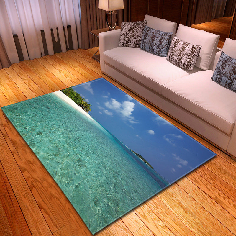 BowLift | Multicolor beach print rug made of polypropylene Trend rug with non-slip backing pet-friendly rug for living room