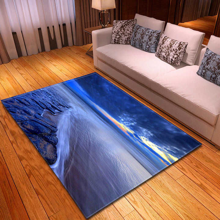 BowLift | Multicolor beach print rug made of polypropylene Trend rug with non-slip backing pet-friendly rug for living room