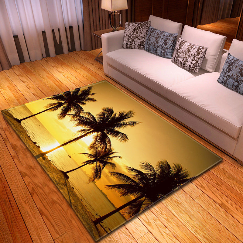 BowLift | Multicolor beach print rug made of polypropylene Trend rug with non-slip backing pet-friendly rug for living room