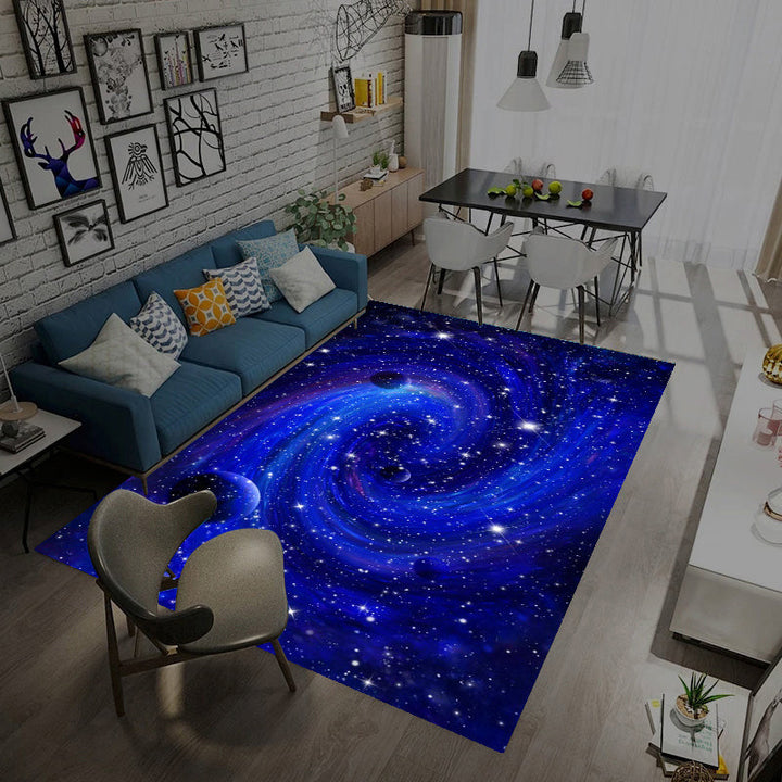 BowLift | Multicolored novelty rug synthetic starry sky area rug non-slip backing pet-friendly rug for the living room