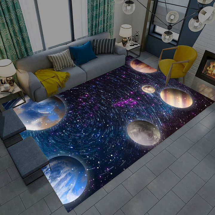 BowLift | Multicolored novelty rug synthetic starry sky area rug non-slip backing pet-friendly rug for the living room