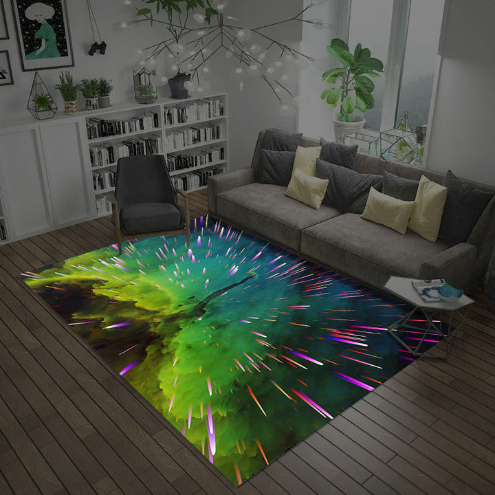 BowLift | Multicolored novelty rug synthetic starry sky area rug non-slip backing pet-friendly rug for the living room
