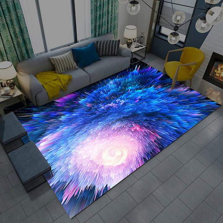 BowLift | Multicolored novelty rug synthetic starry sky area rug non-slip backing pet-friendly rug for the living room