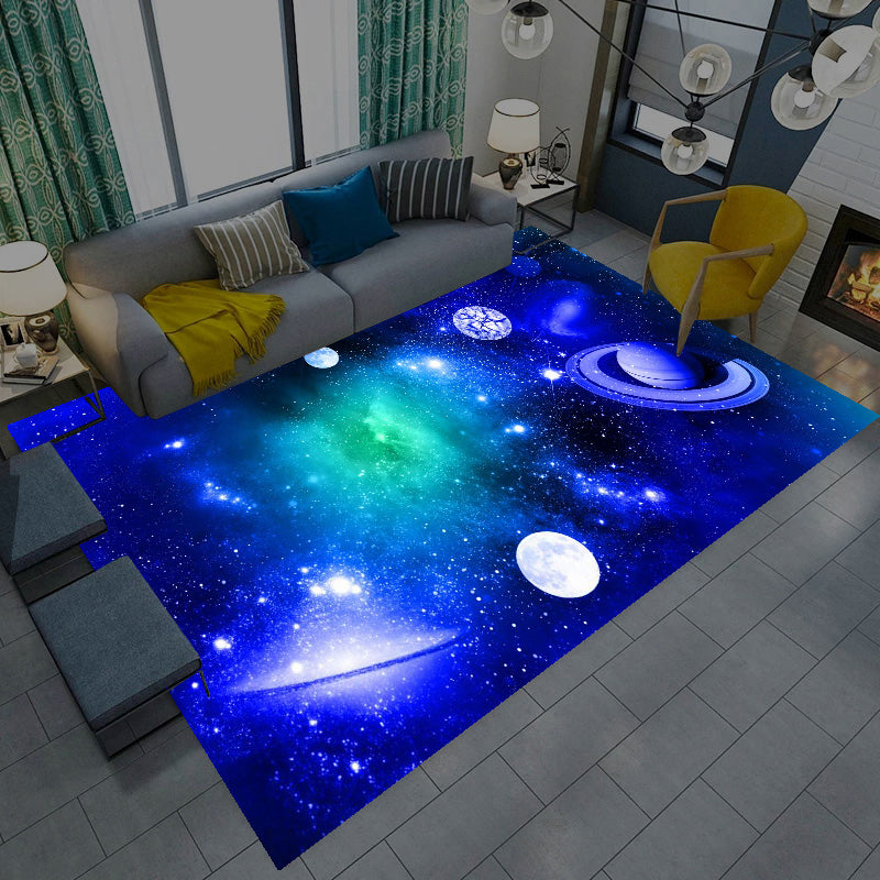 BowLift | Multicolored novelty rug synthetic starry sky area rug non-slip backing pet-friendly rug for the living room