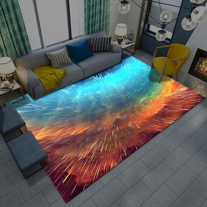 BowLift | Multicolored novelty rug synthetic starry sky area rug non-slip backing pet-friendly rug for the living room