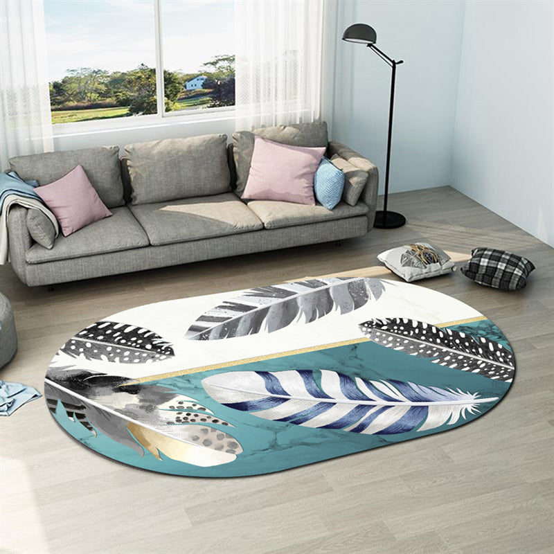 BowLift | Casual abstract print rug Multicolor Polyester rug Non-slip underside Stain-resistant rug for living room