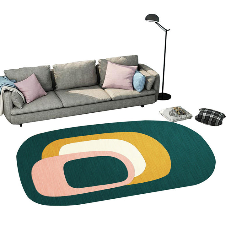 BowLift | Casual abstract print rug Multicolor Polyester rug Non-slip underside Stain-resistant rug for living room