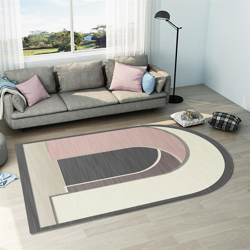 BowLift | Casual abstract print rug Multicolor Polyester rug Non-slip underside Stain-resistant rug for living room