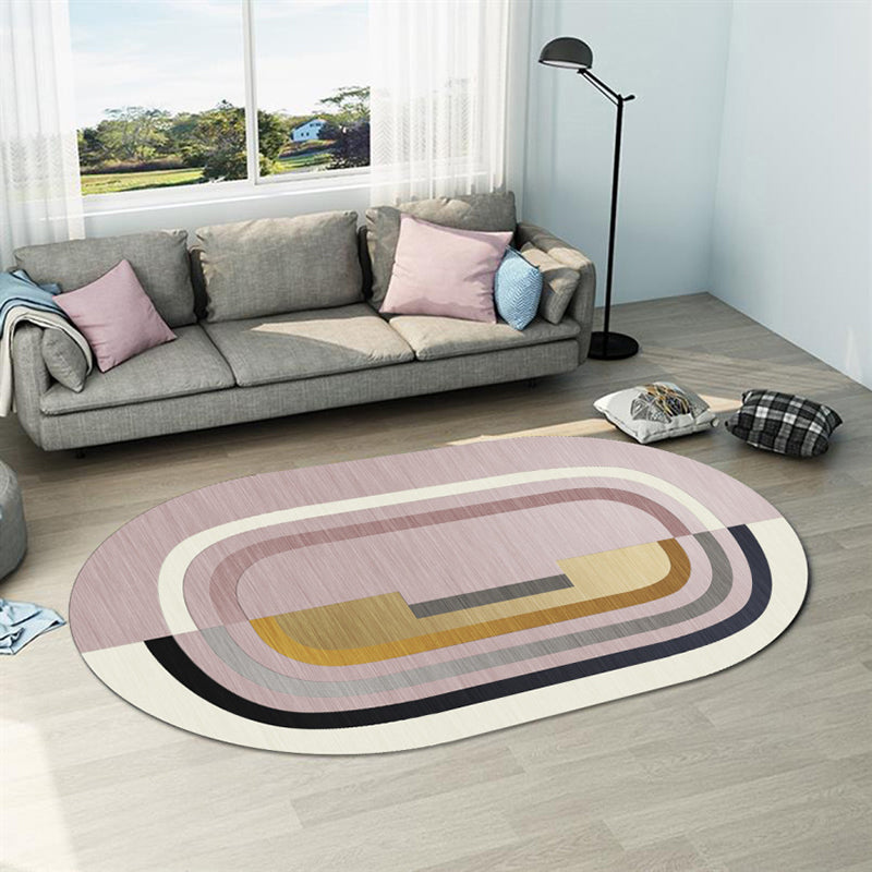 BowLift | Casual abstract print rug Multicolor Polyester rug Non-slip underside Stain-resistant rug for living room