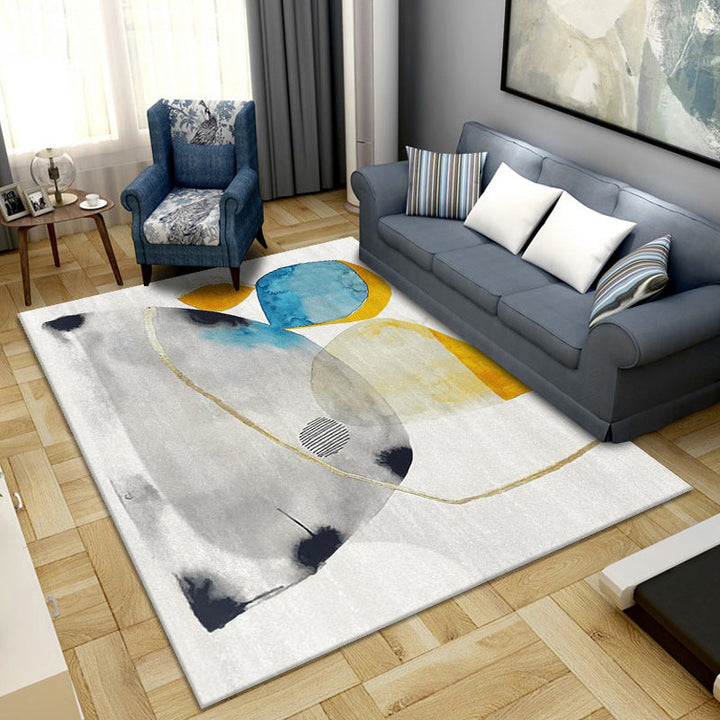 BowLift | Simple Color Block Rug Multicolored Synthetic Area Rug Non-Slip Back Washable Easy-Care Rug for the Living Room