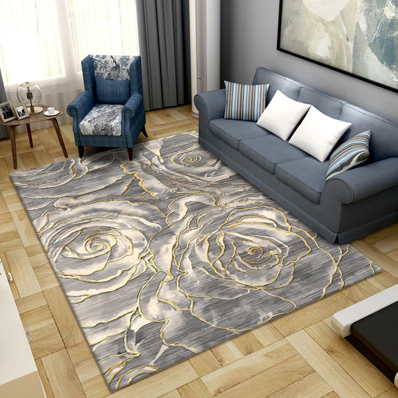 BowLift | Simple Color Block Rug Multicolored Synthetic Area Rug Non-Slip Back Washable Easy-Care Rug for the Living Room