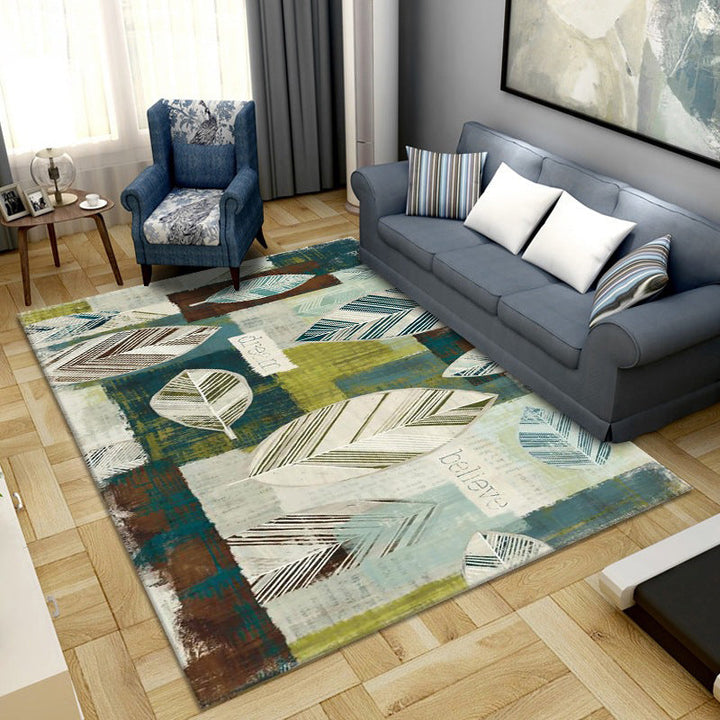 BowLift | Simple Color Block Rug Multicolored Synthetic Area Rug Non-Slip Back Washable Easy-Care Rug for the Living Room