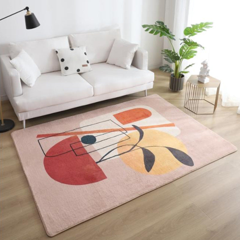 BowLift | Relaxing Color Block Rug Multicolor Acrylic Area Rug Non-Slip Back Stain Resistant Indoor Rug for Bedroom