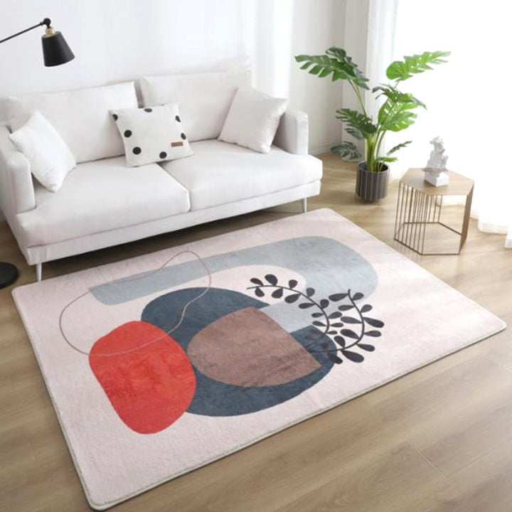 BowLift | Relaxing Color Block Rug Multicolored Acrylic Area Rug Non-Slip Back Stain Resistant Indoor Rug for Bedroom