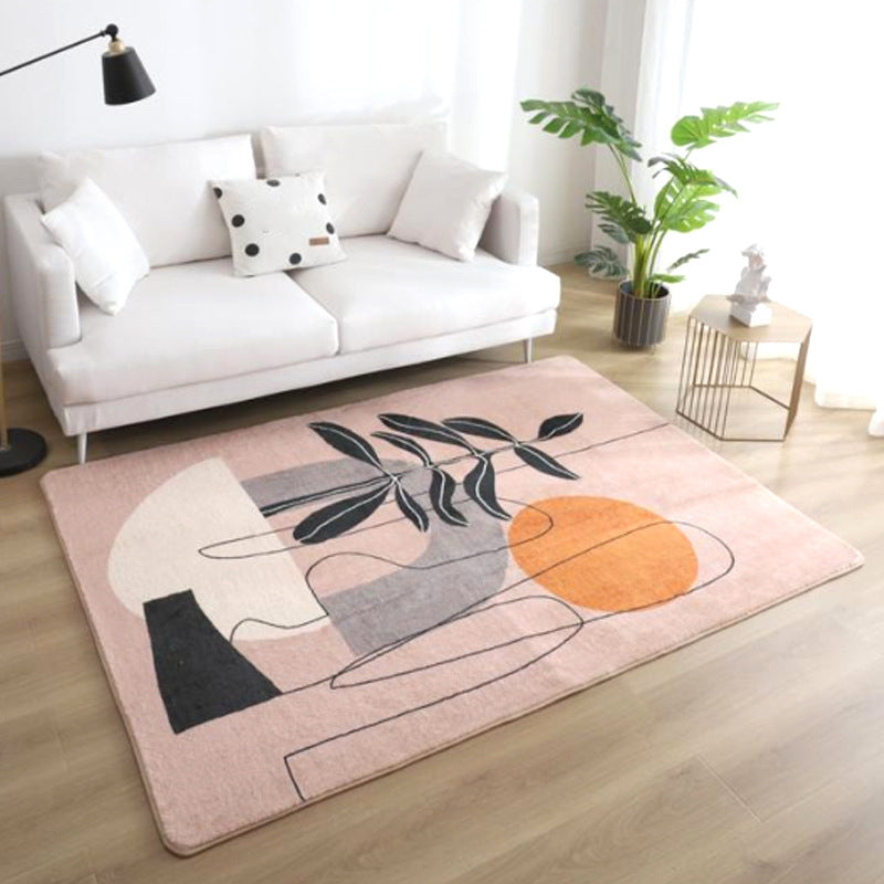 BowLift | Relaxing Color Block Rug Multicolor Acrylic Area Rug Non-Slip Back Stain Resistant Indoor Rug for Bedroom