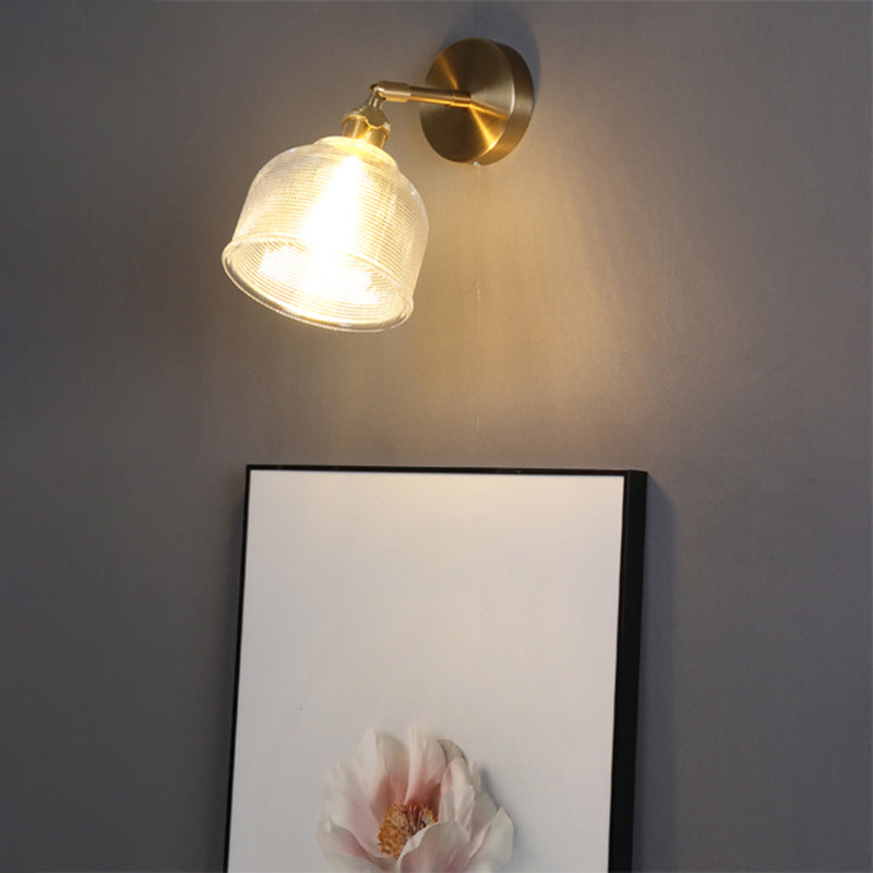 BowLift | Industrial Shade Wall Mount Light Single Clear Glass Wall Light Fixture for Nightstand