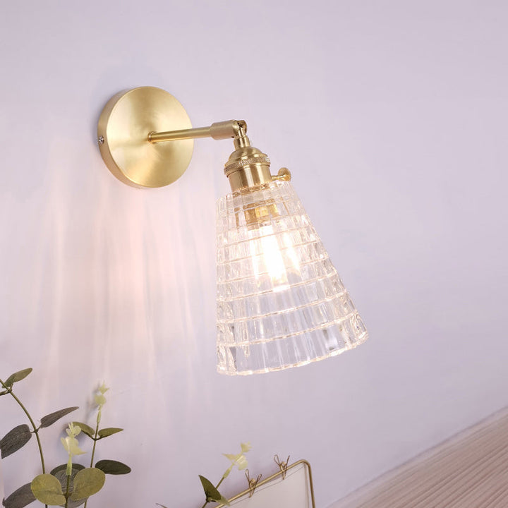 BowLift | Single Lamp Wall Light Vintage Shaded Clear Glass Wall Mounted Lamp for Bedroom