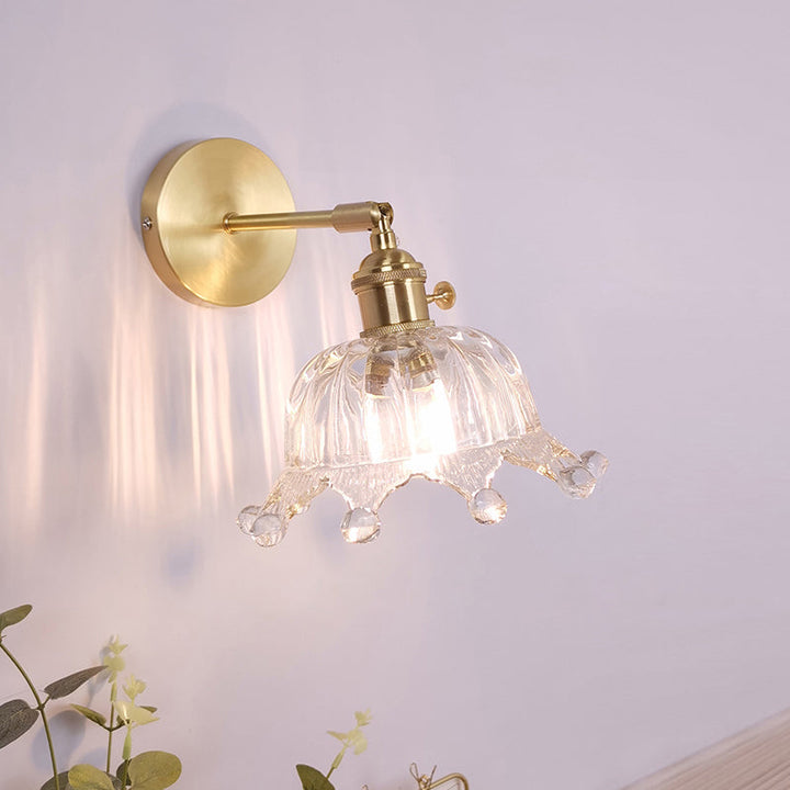 BowLift | Single Lamp Wall Light Vintage Shaded Clear Glass Wall Mounted Lamp for Bedroom
