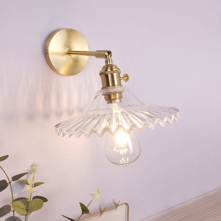 BowLift | Single Lamp Wall Light Vintage Shaded Clear Glass Wall Mounted Lamp for Bedroom