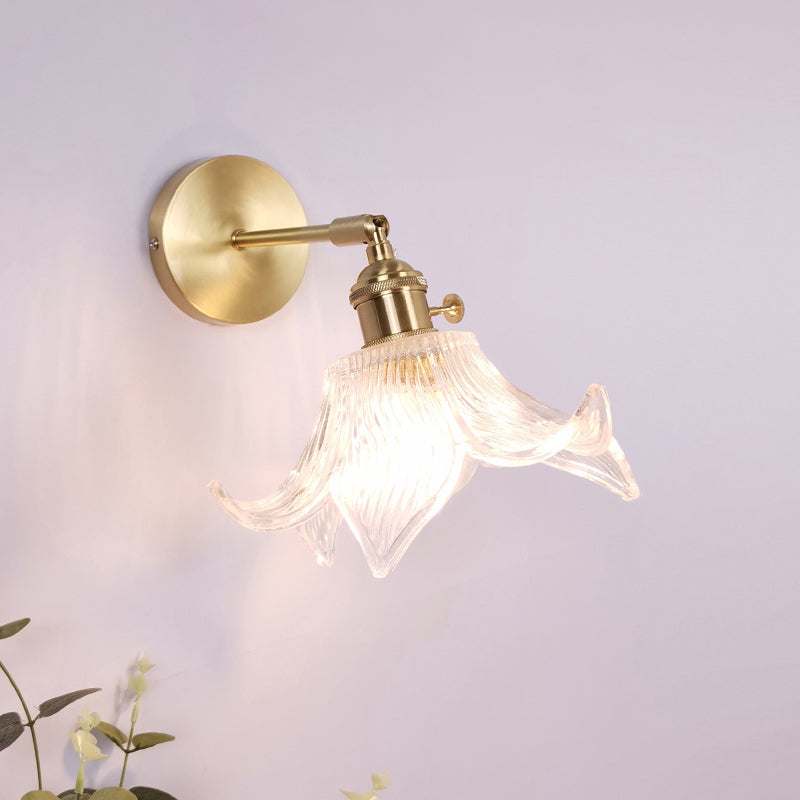 BowLift | Single Lamp Wall Light Vintage Shaded Clear Glass Wall Mounted Lamp for Bedroom