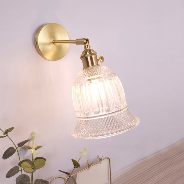 BowLift | Single Lamp Wall Light Vintage Shaded Clear Glass Wall Mounted Lamp for Bedroom