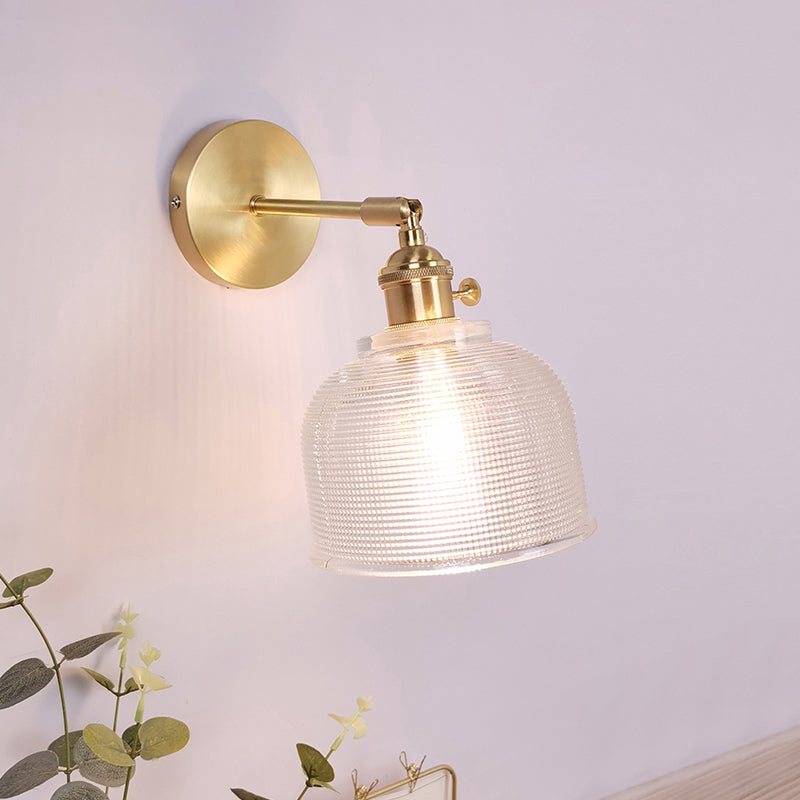 BowLift | Single Lamp Wall Light Vintage Shaded Clear Glass Wall Mounted Lamp for Bedroom